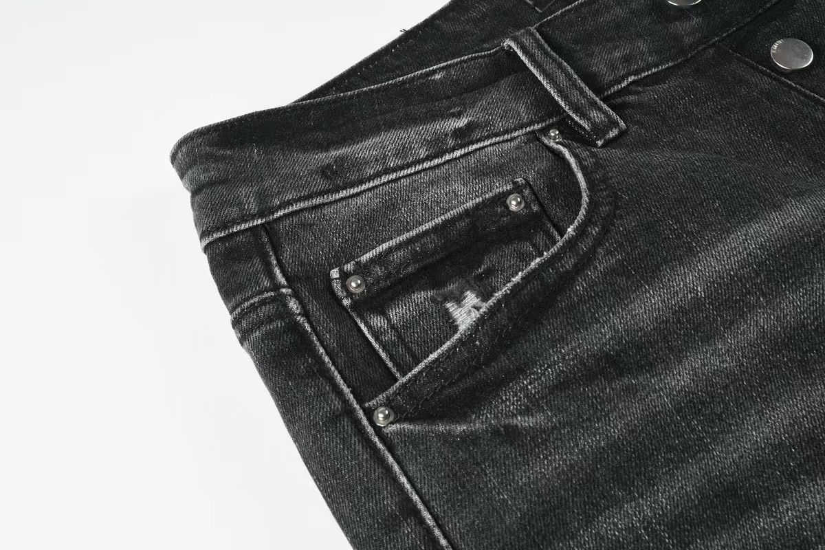 Amiri Staggered Logo Jean Rain Grey (AMDNSY1060-GREY）