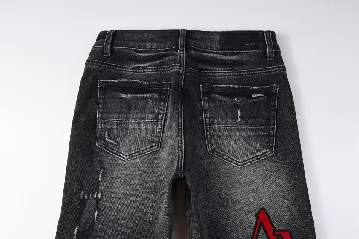Amiri Staggered Logo Jean Rain Grey (AMDNSY1060-GREY）