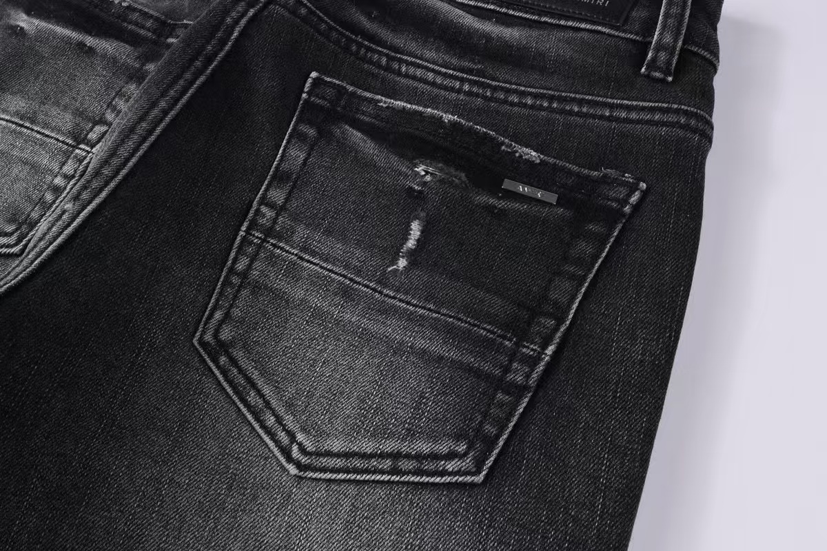 Amiri Staggered Logo Jean Rain Grey (AMDNSY1060-GREY）
