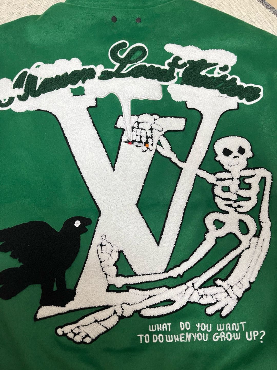 Louis Vuitton leather baseball jacke（1A98D3）