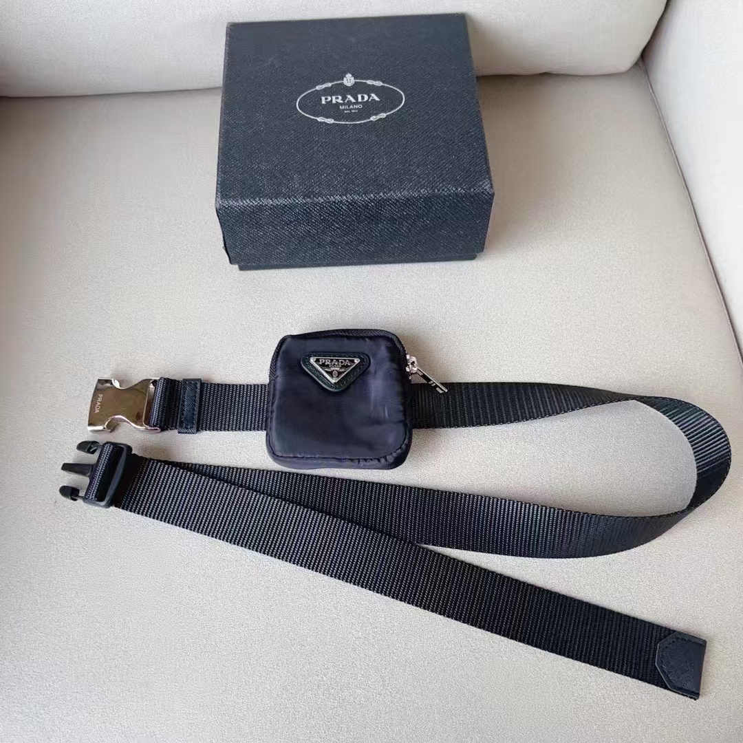 PRADA triangle logo nylon pouch belt（1CN076BV1F0002）