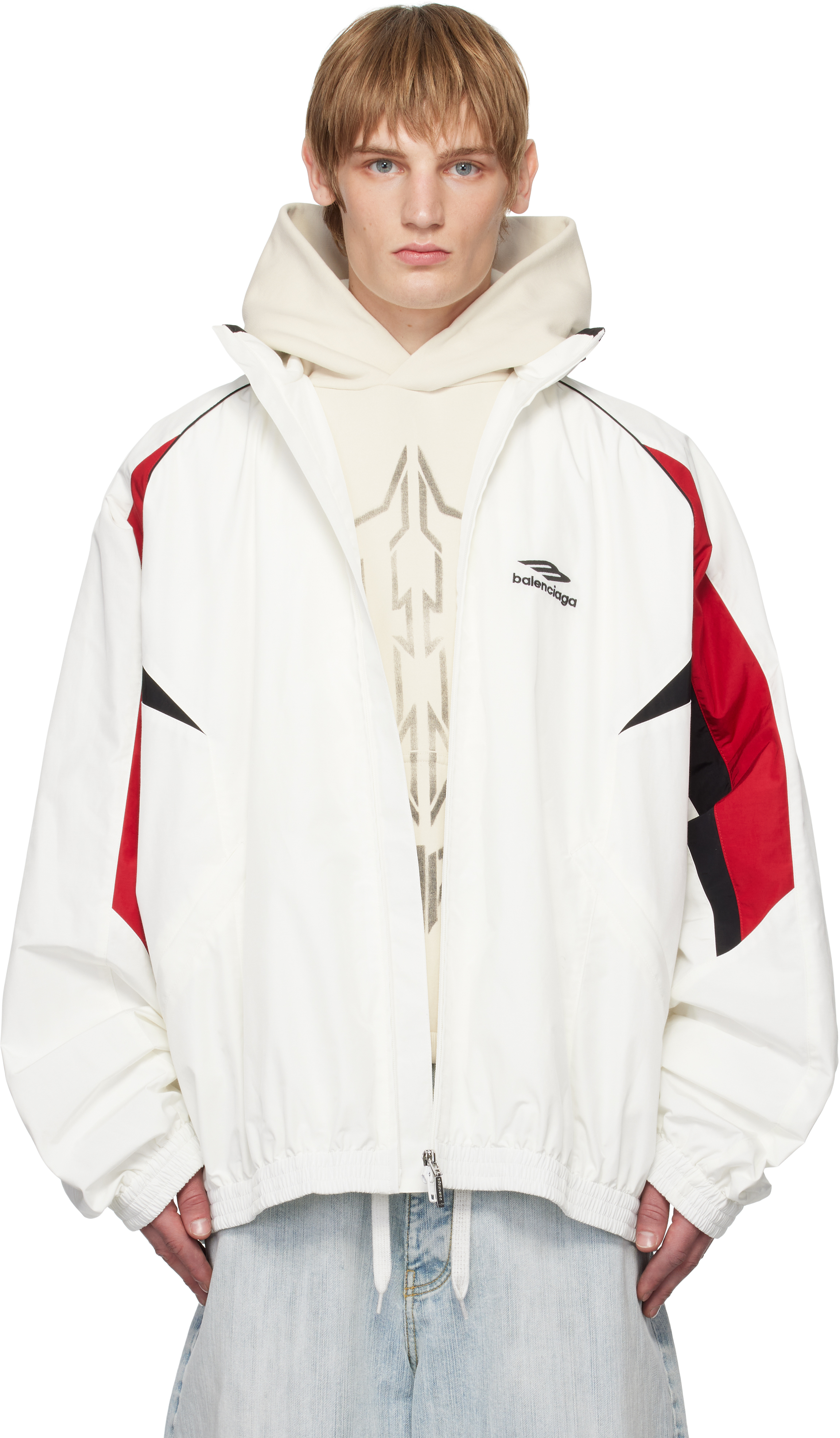 Balenciaga 3b Logo Track Jacket In Lipstick Red | ModeSens