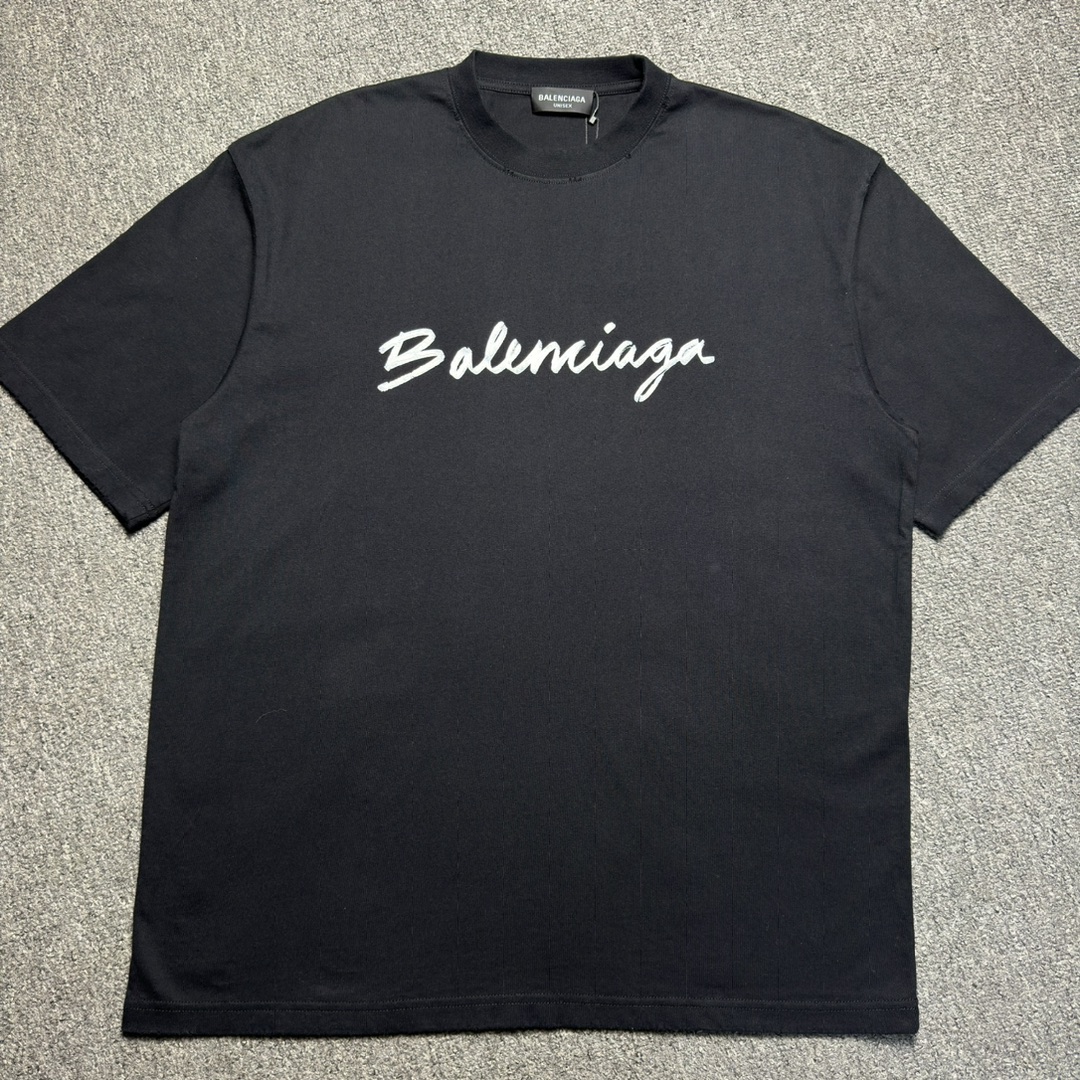 Balenciaga Script Logo T-shirt (612966TMVB41070）