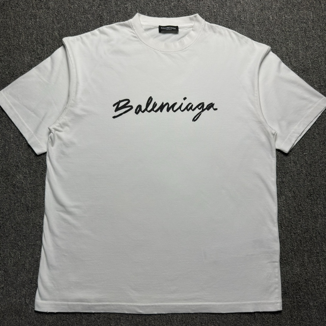 Balenciaga Script Logo T-shirt (612966TMVB49040）