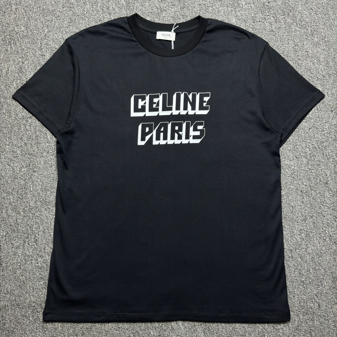 [Copy]CELINE Loose Celine Sweatshirt / Cotton Fleece "Black"CELINE  (2Y468052H-38NO）