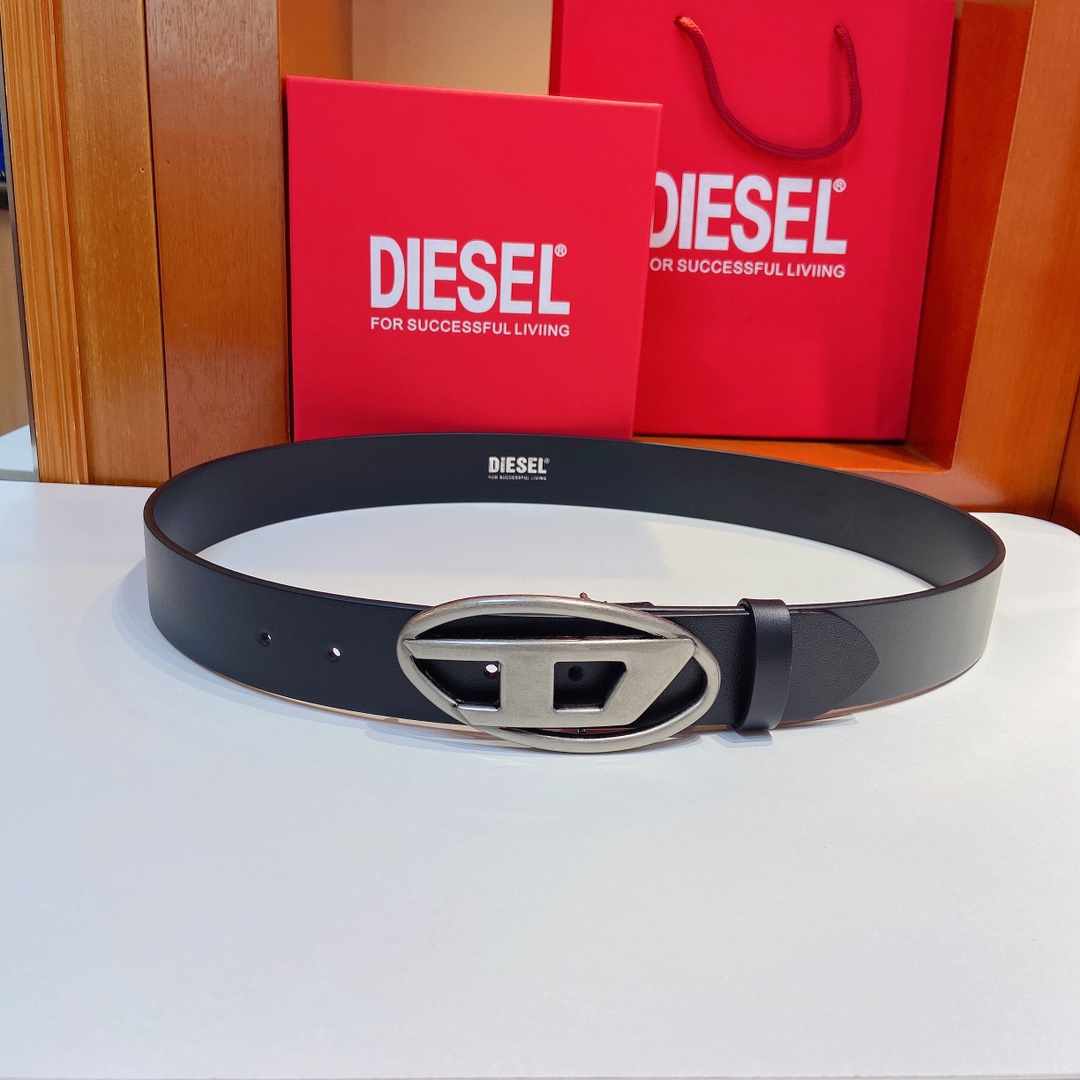 DIESEL B-1DR W Leather Belt-4cm（POIZON240415992）