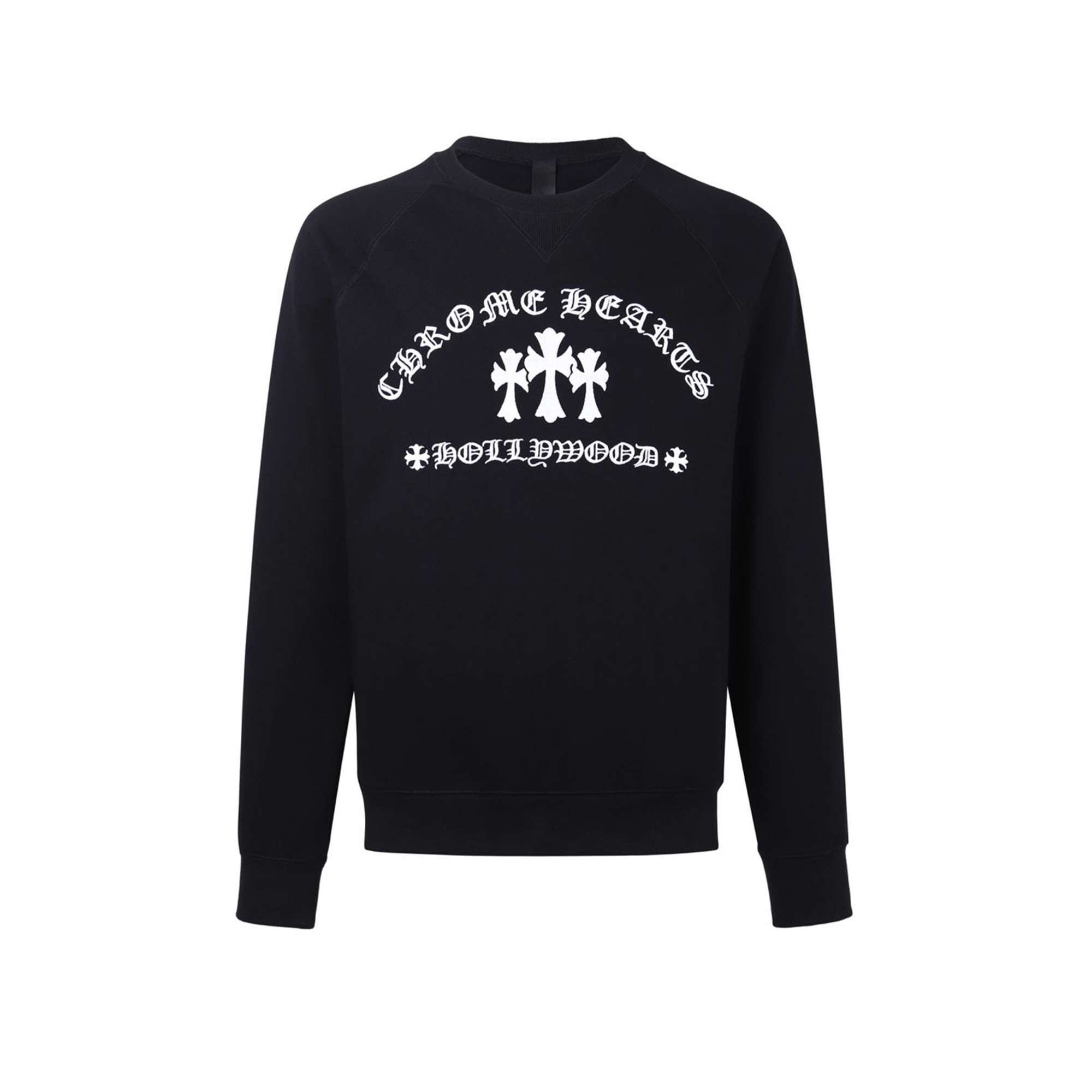 Chrome Hearts Y NOT Cemetery Cross Embroidered Crew Neck Fleece Long Sleeve Sweatshirt (CH-20262128）