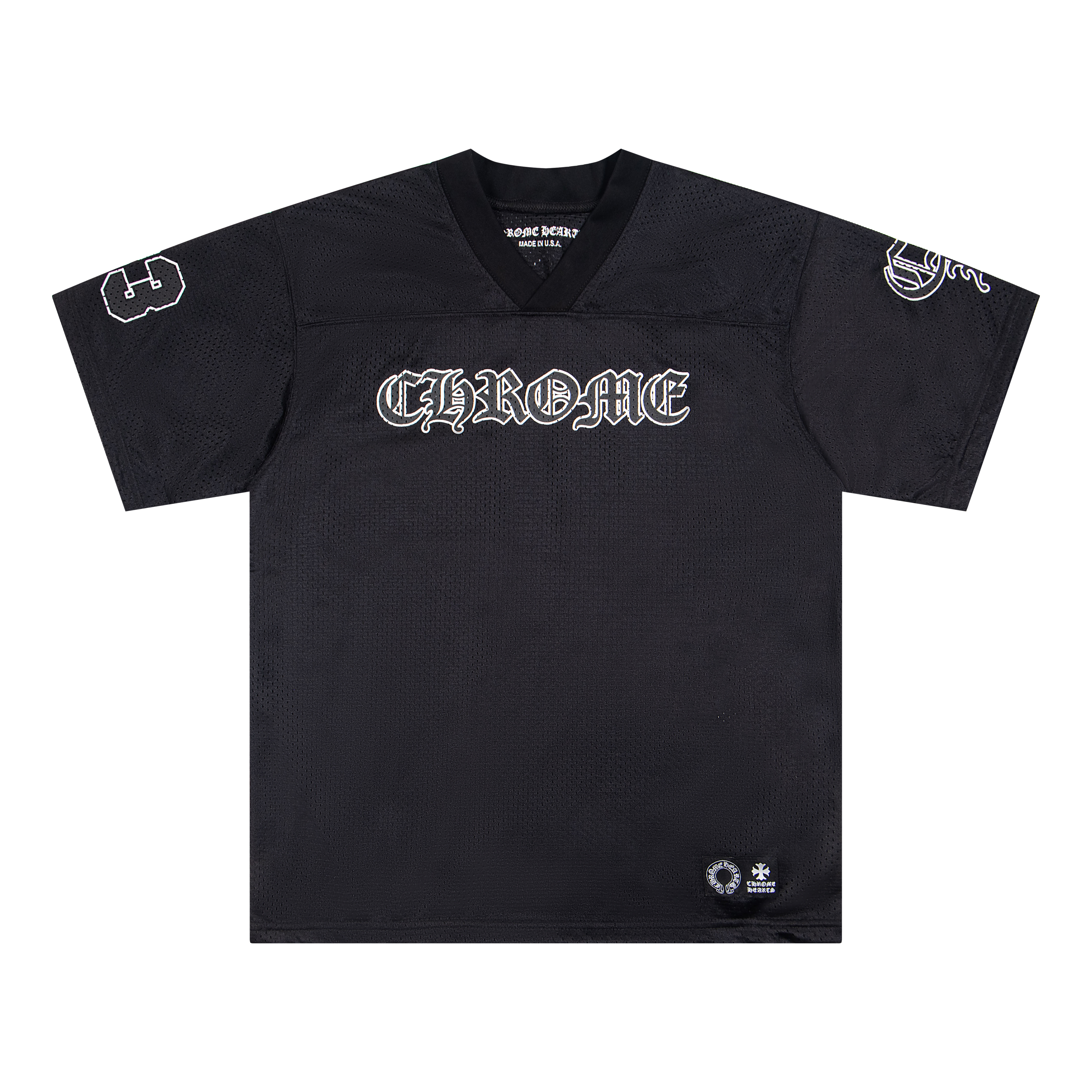 Chrome Hearts Mesh Stadium Football Jersey Black(CH-T20231186）