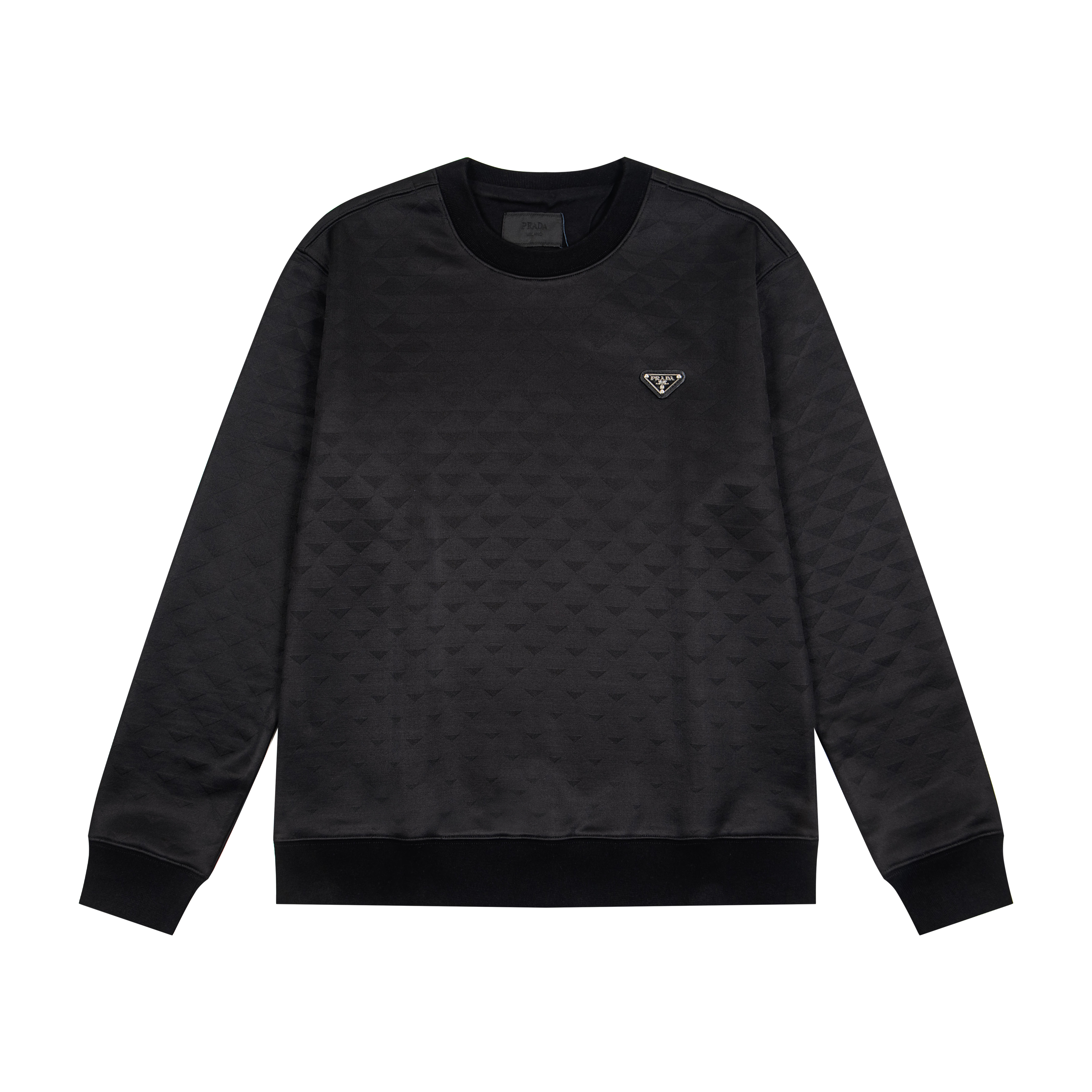 PRADA Monogram Sweatshirt with Triangle Logo (UJL67B-147M-F0002-S-OOO）