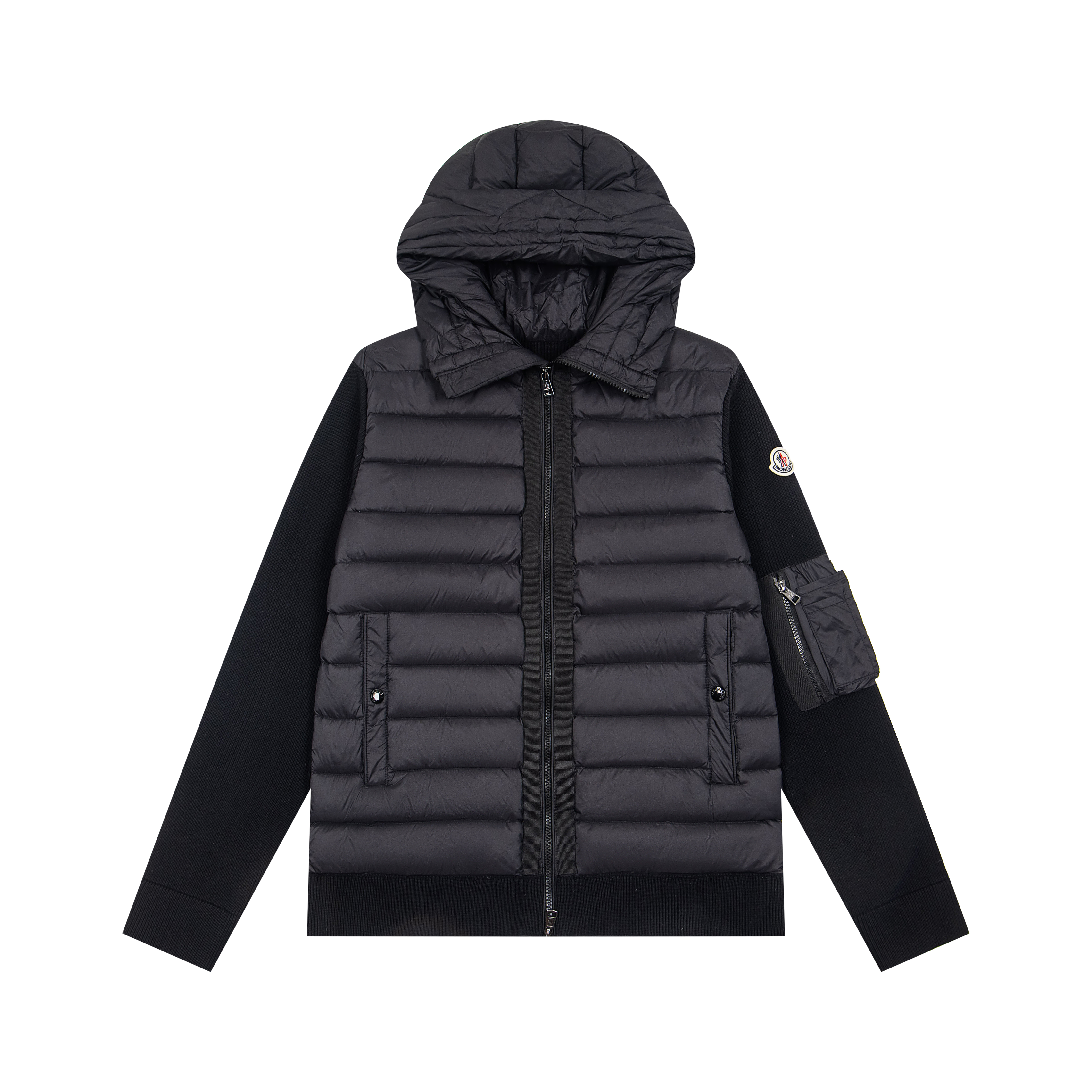 MONCLER Men's Logo Patch Knit Hooded Padding-NFCバージョン（G20919B50800A9340777）
