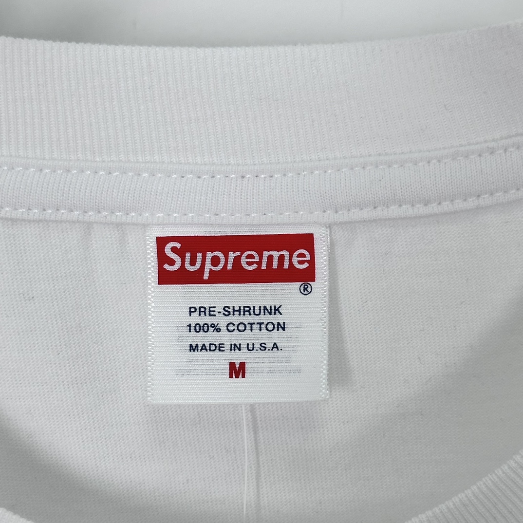 Supreme Pinline Tee White（SUP-SS24-153）