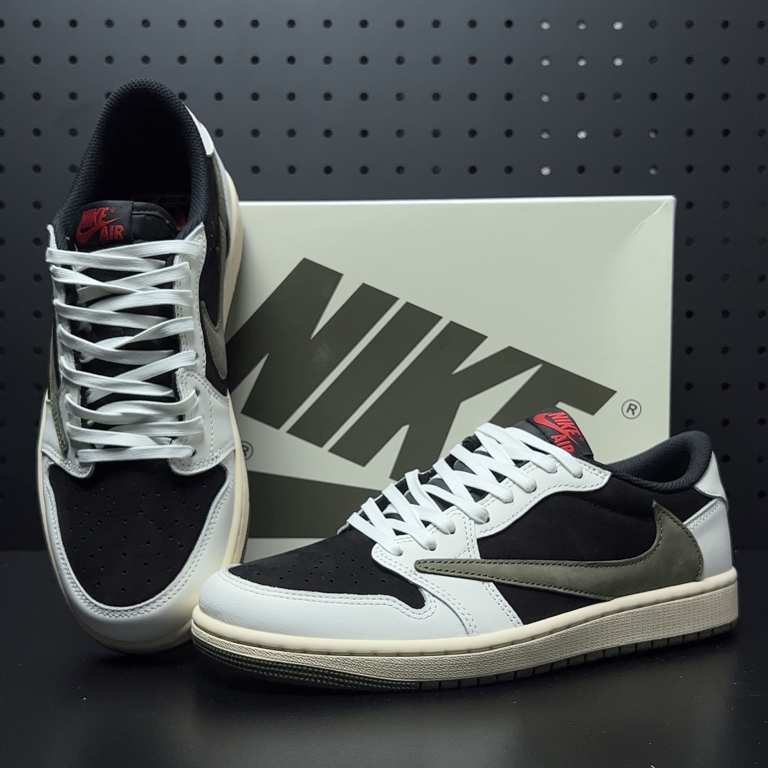 Travis Scott × Nike WMNS Air Jordan 1 Low OG "Medium Olive" (DZ4137-106)