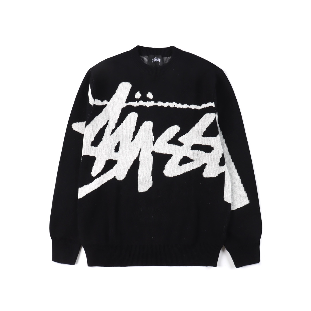 Stussy FW22 Logo graphic print knitted sweater（117152）