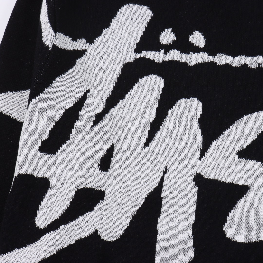 Stussy FW22 Logo graphic print knitted sweater（117152）
