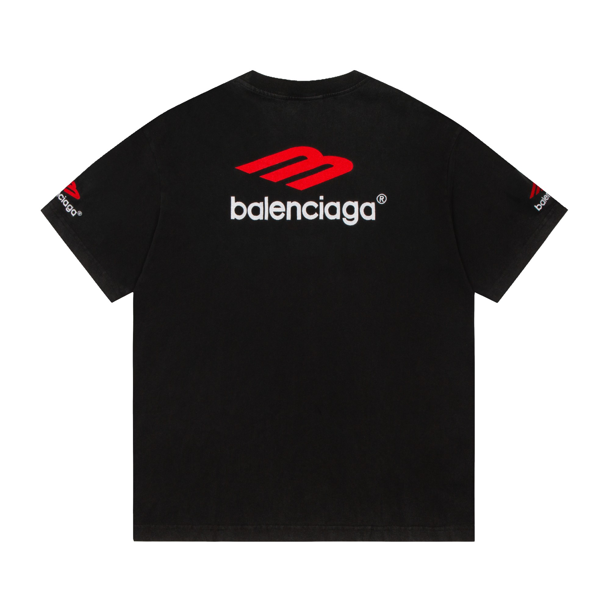BALENCIAGA Black cotton sweatshirt with logo(123530）