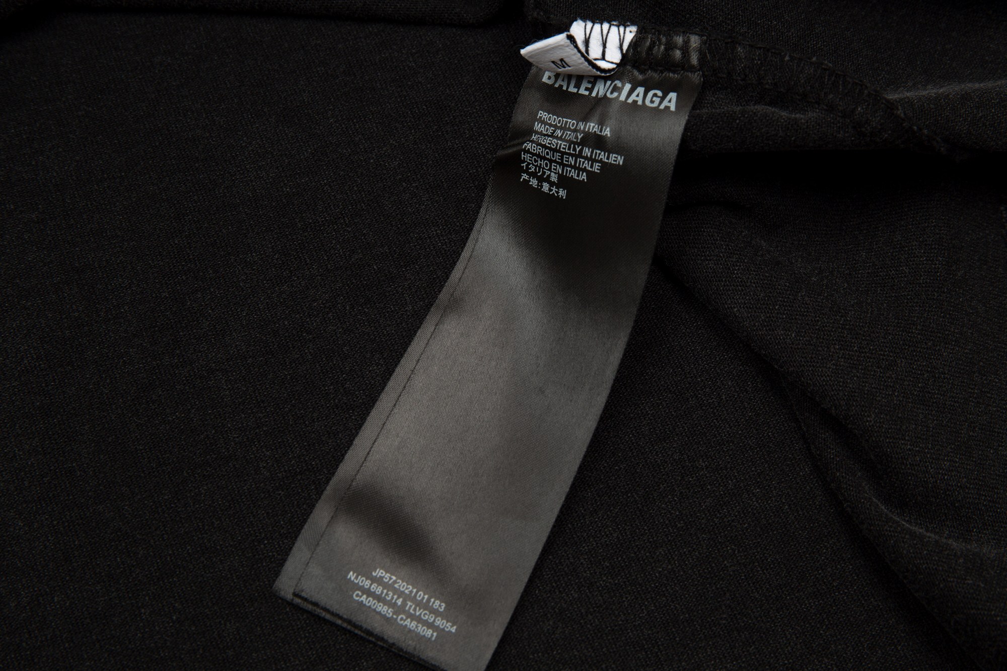 BALENCIAGA Black cotton sweatshirt with logo(123530）