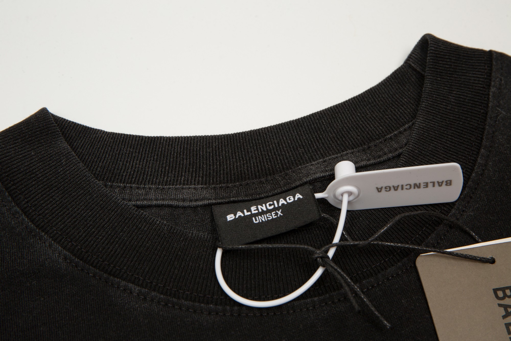 BALENCIAGA Black cotton sweatshirt with logo(123530）