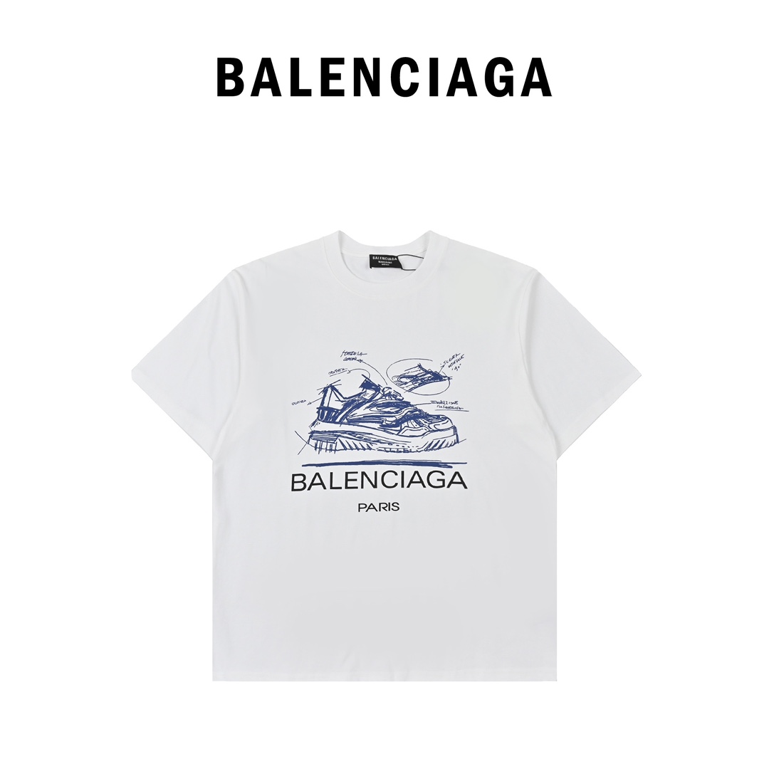 Balenciaga Manuscript graffiti style T-shirt（124452）