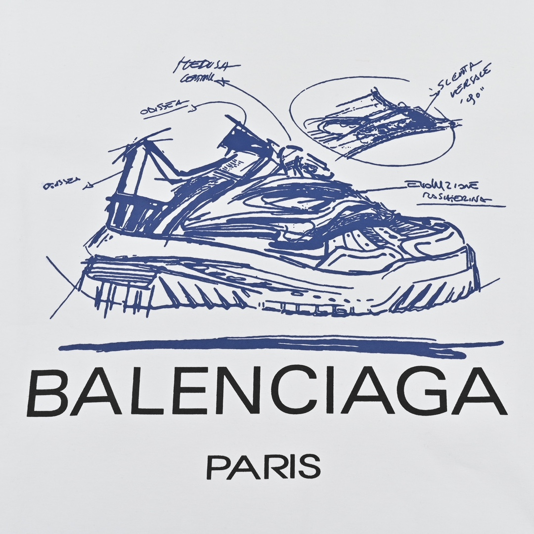 Balenciaga Manuscript graffiti style T-shirt（124452）