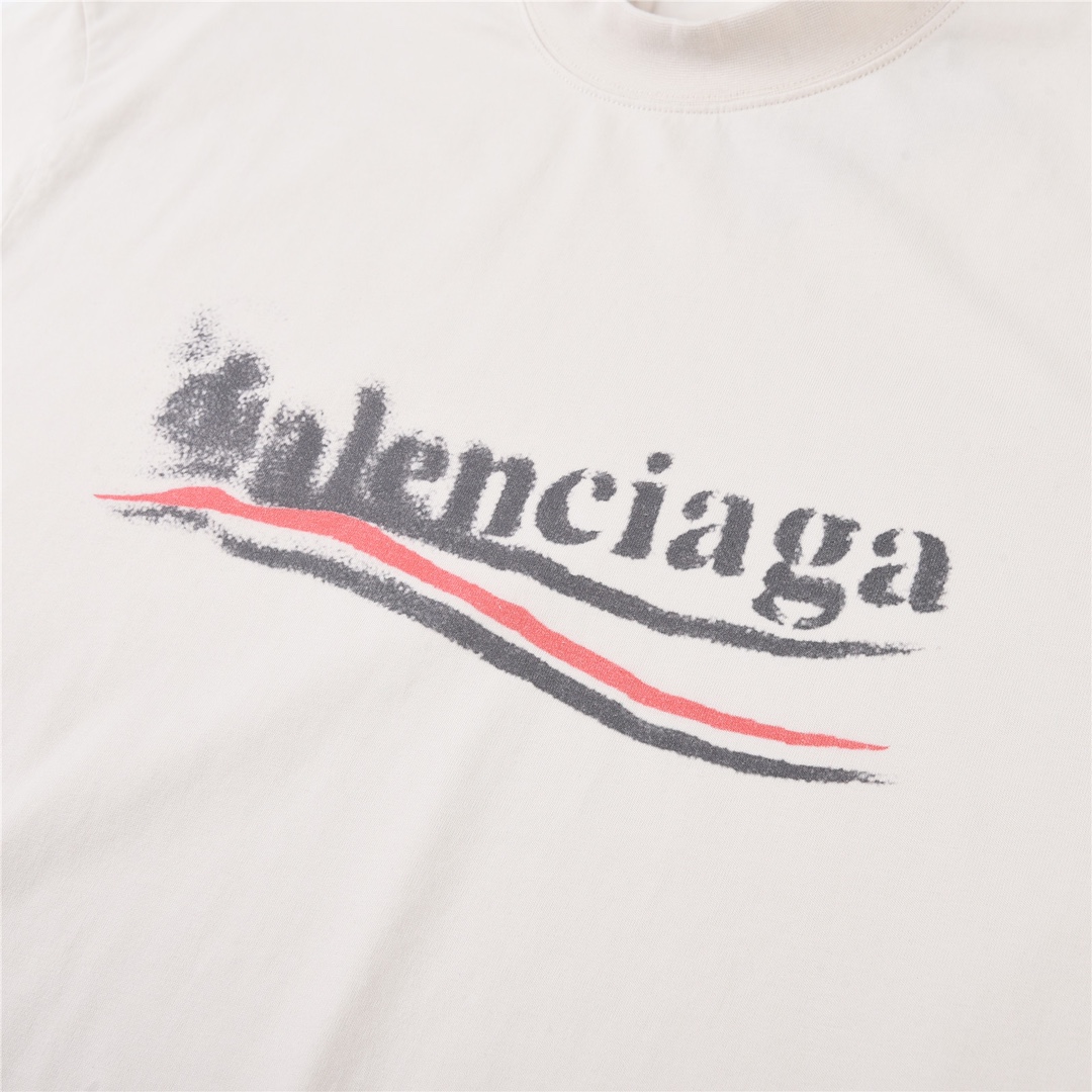 BALENCIAGA POLITICAL CAMPAIGN logo T-shirt（124670）