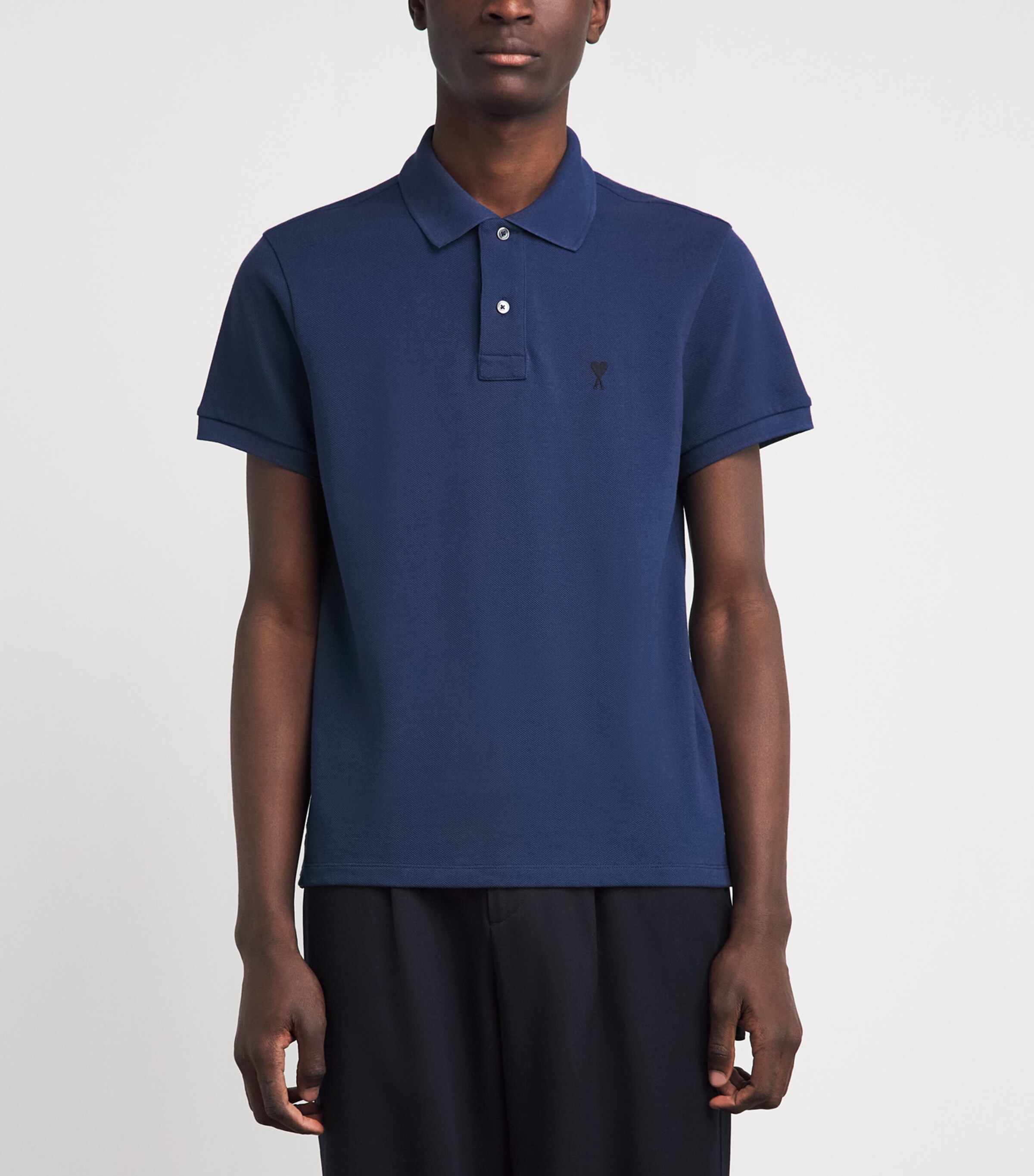 AMI Paris Blue Organic Cotton Ami de Coeur Polo Shirt ...