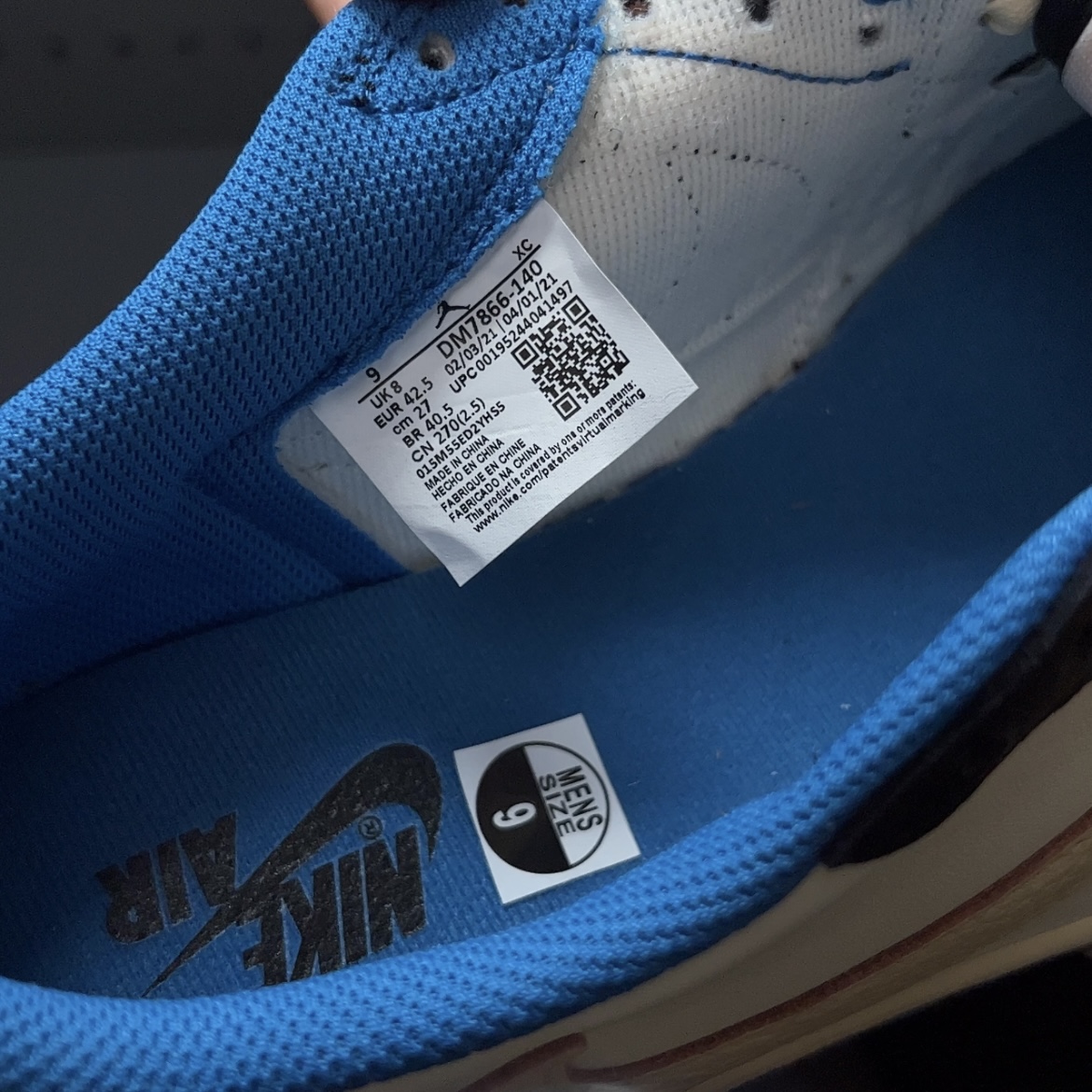 Travis Scott × Fragment × Nike Air Jordan 1 Low OG SP "Military Blue"（DM7866-140）