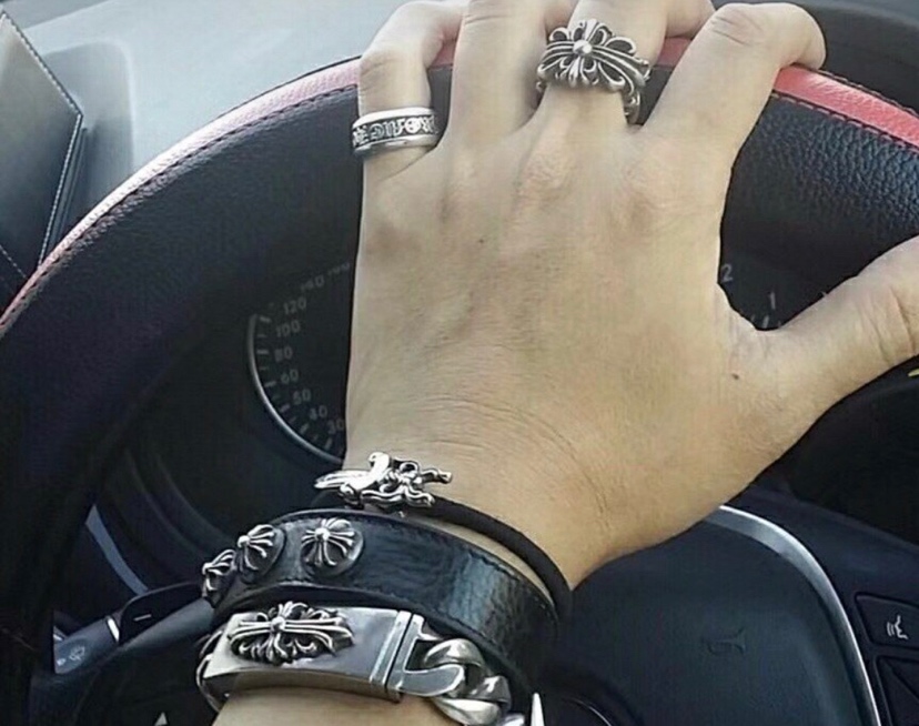Chrome hearts black scroll ring（CHROME HEARTS 293）