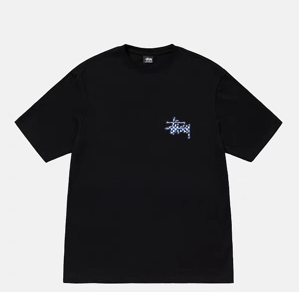Stussy 23SS CHECKER STOCK TEE "Black"（1904988）