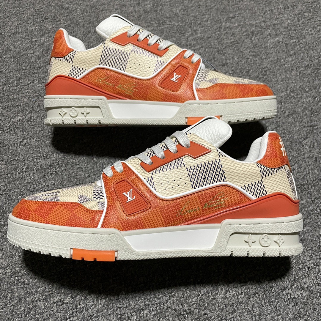 Louis Vuitton Trainer Line Sneaker "WhiteOrange"Green"(1A9)