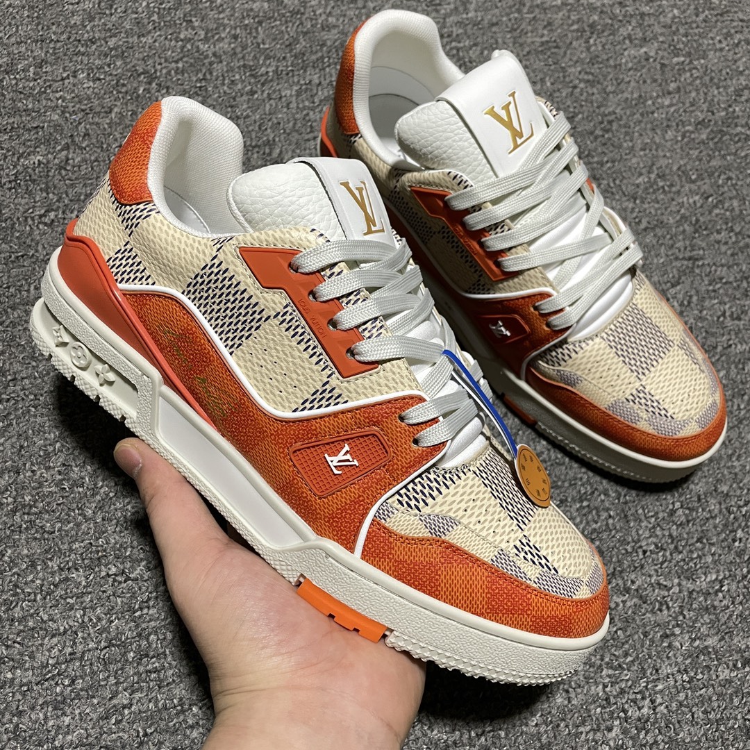 Louis Vuitton Trainer Line Sneaker "WhiteOrange"Green"(1A9)