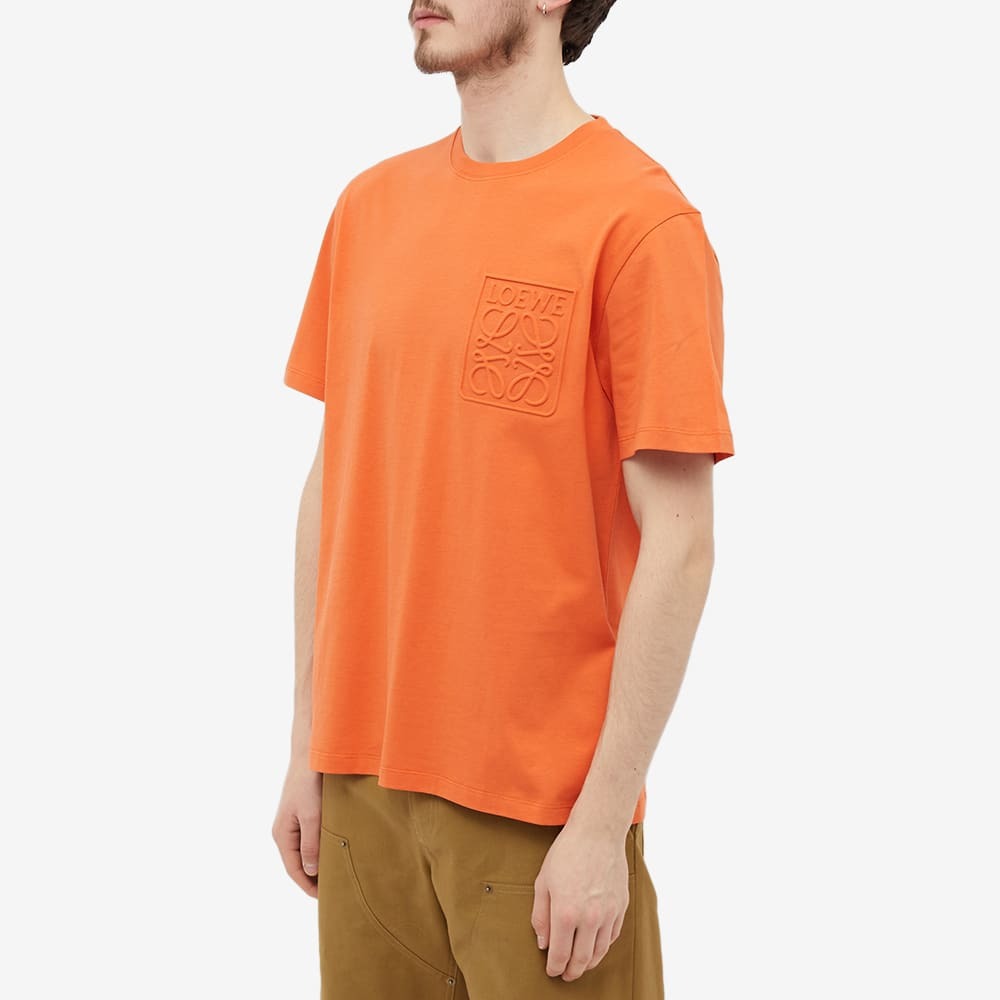 Loewe Men's Debossed Anagram T-Shirt in Orange Loewe