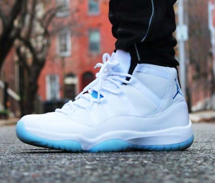 Air Jordan 11 Retro "Legend Blue" 378037 117 Light Blue Leather  White/Legend Blue Sneakers