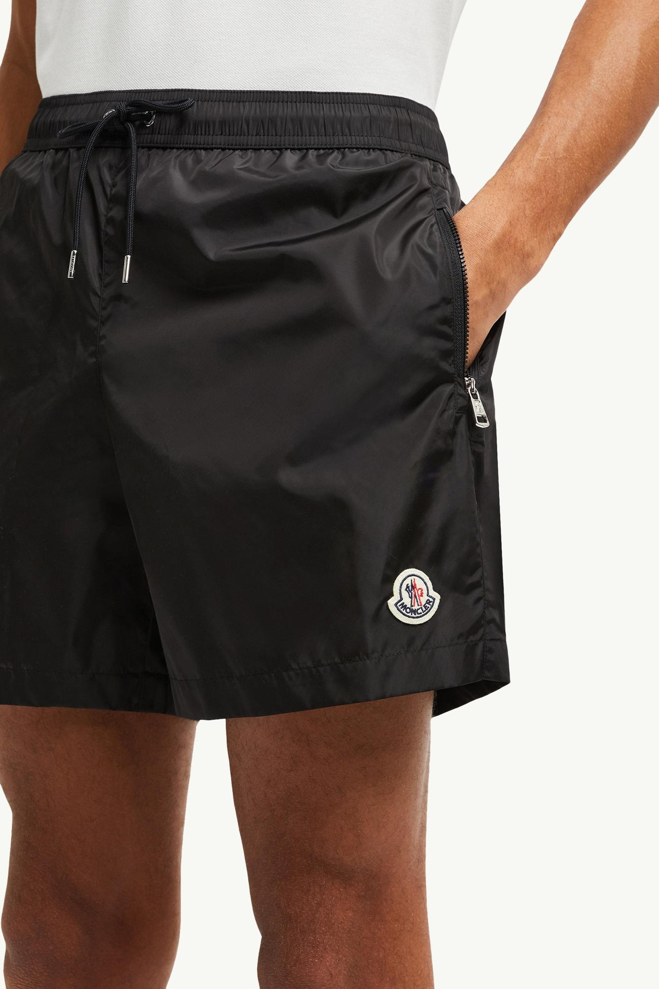Black Logo Patch Swim Shorts - Swimwear for Men | Moncler US