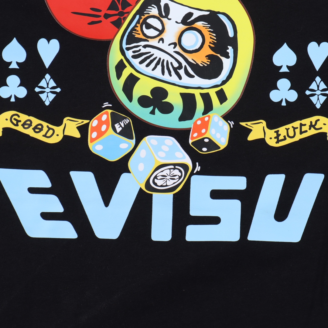 Evisu Playful Daruma Print Regular Fit T-shirt (2ESHTM4TS1098XXCT）