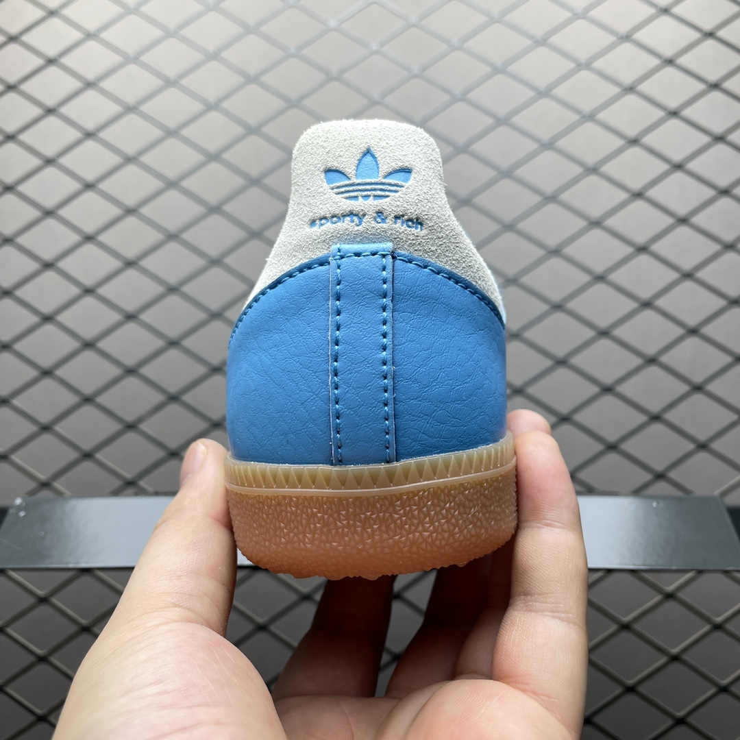 Sporty & Rich × adidas Samba OG "Blue Rush"（IE6975）