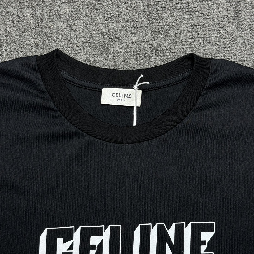 [Copy]CELINE Loose Celine Sweatshirt / Cotton Fleece "Black"CELINE  (2Y468052H-38NO）