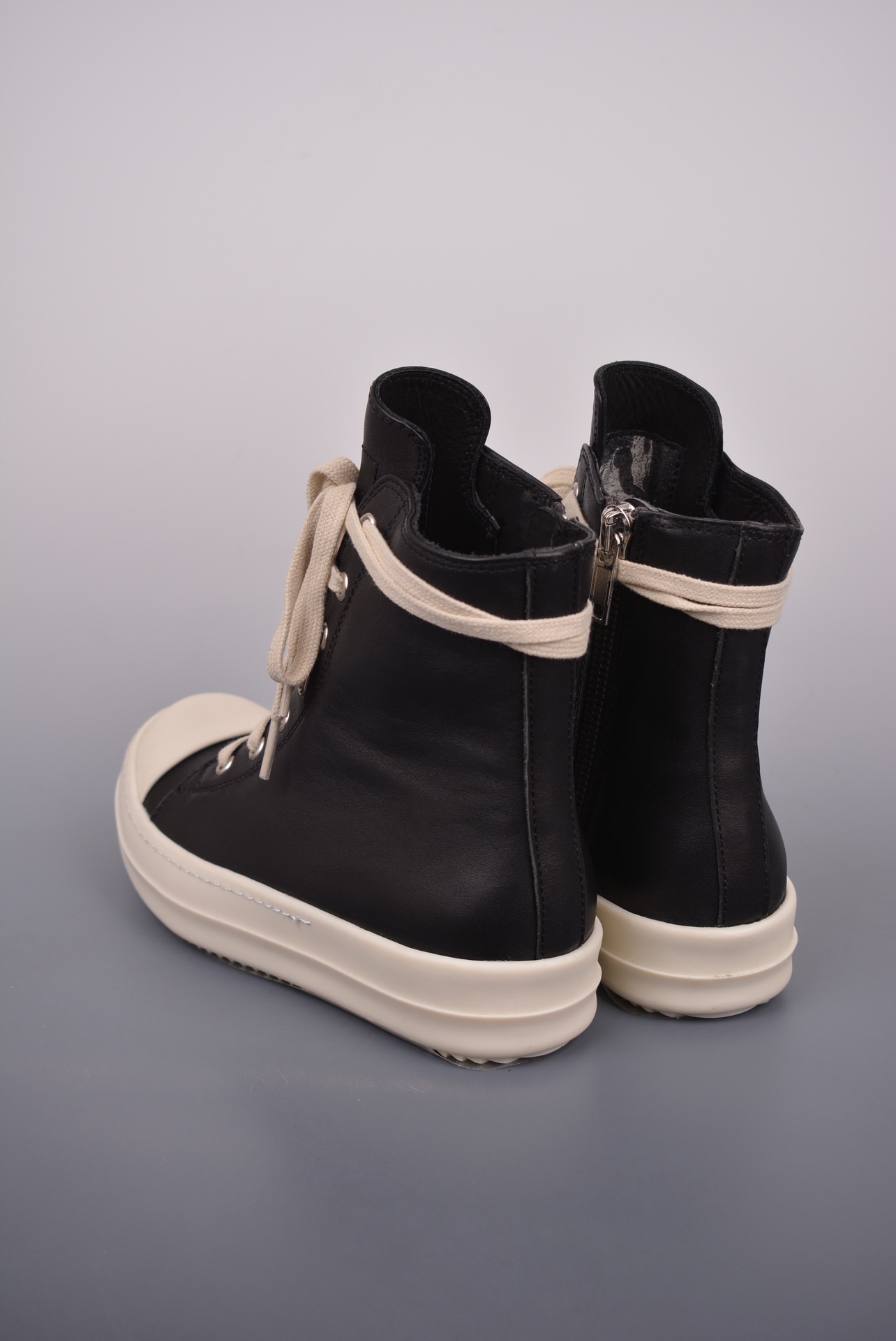 Rick Owens Black leather Lido sneakers (RU01D3890LBK-911)