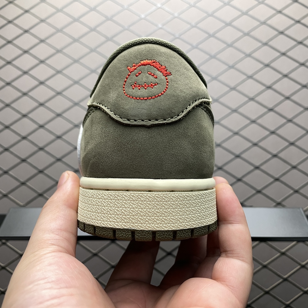 Travis Scott × Nike Air Jordan 1 Low "Black/Olive"(DM7866-002)