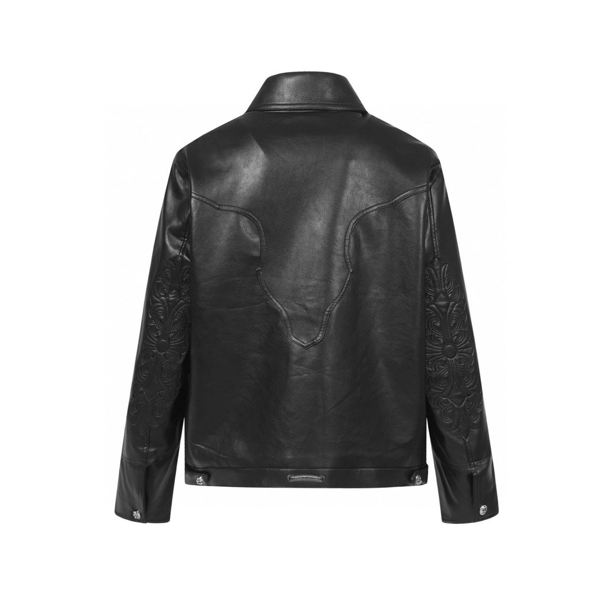 Chrome Hearts Flame vine embroidered leather jacket (CH-0000136）