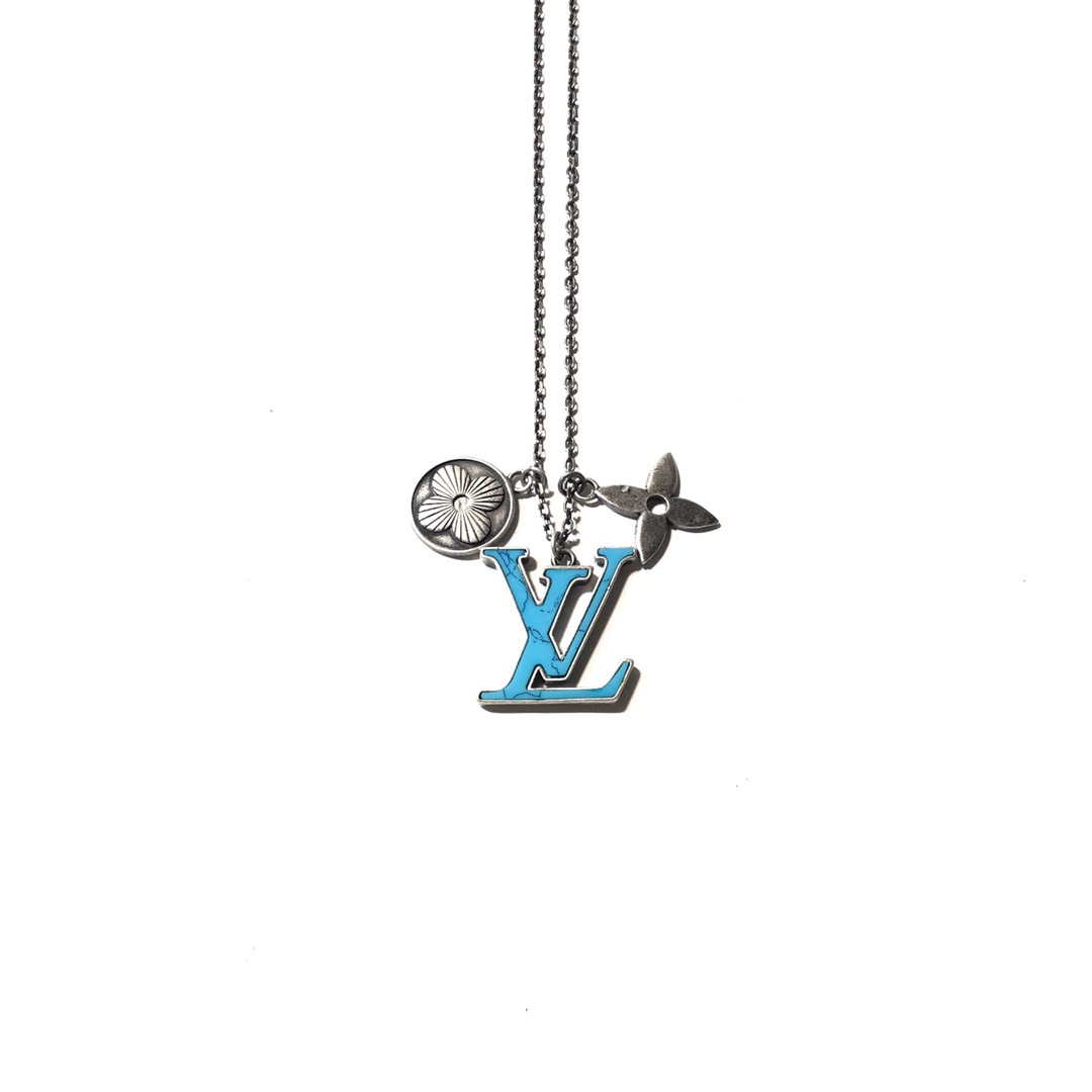 LOUIS VUITTON Necklace Pendant LV Initial Turquoise Metal （M68904）