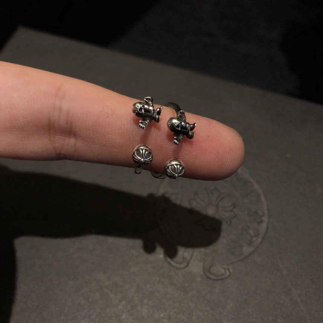 CHROME HEARTS Open Strength Skull Bar Ring（CHROME HEARTS 275）