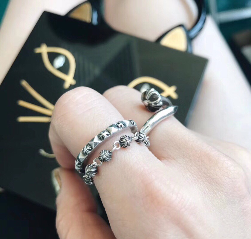 CHROME HEARTS Cross Rivet Bar Ring（CHROME HEARTS 284）