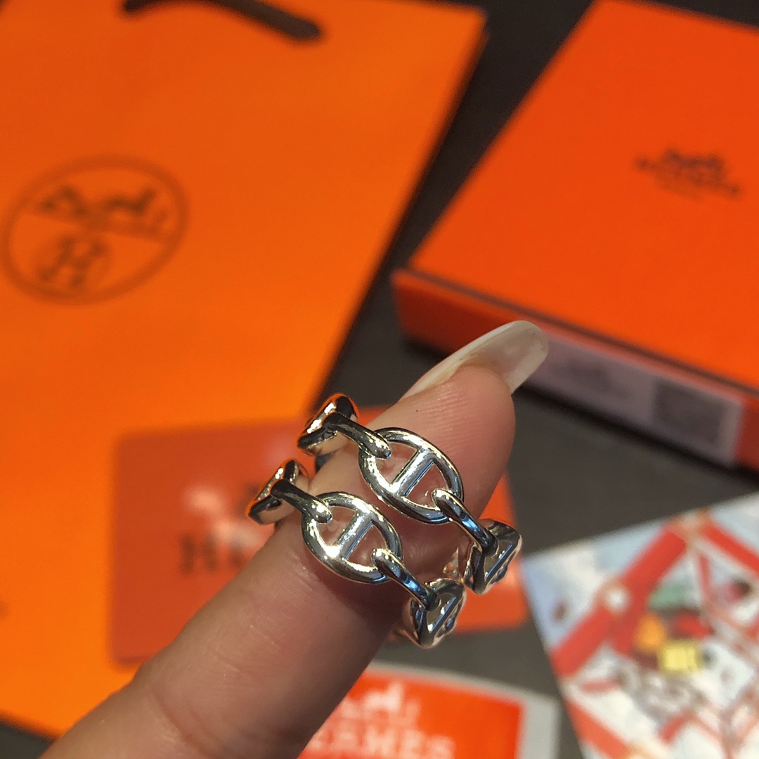HERMES Chaine d'Ancre Enchainee Ring（H109507B）