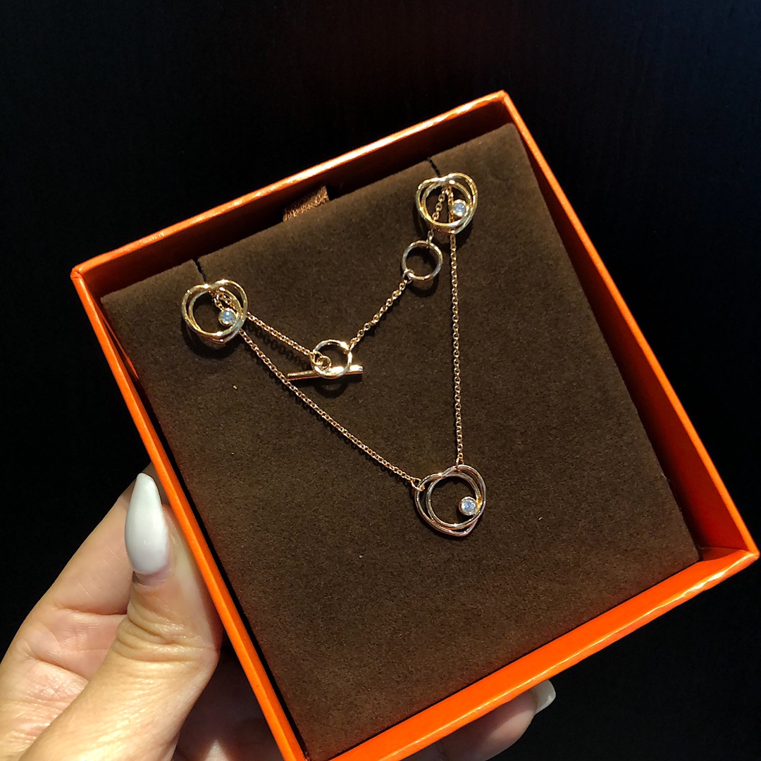Hermes Vertige Cœur necklace and earrings （H119311B-00ST）