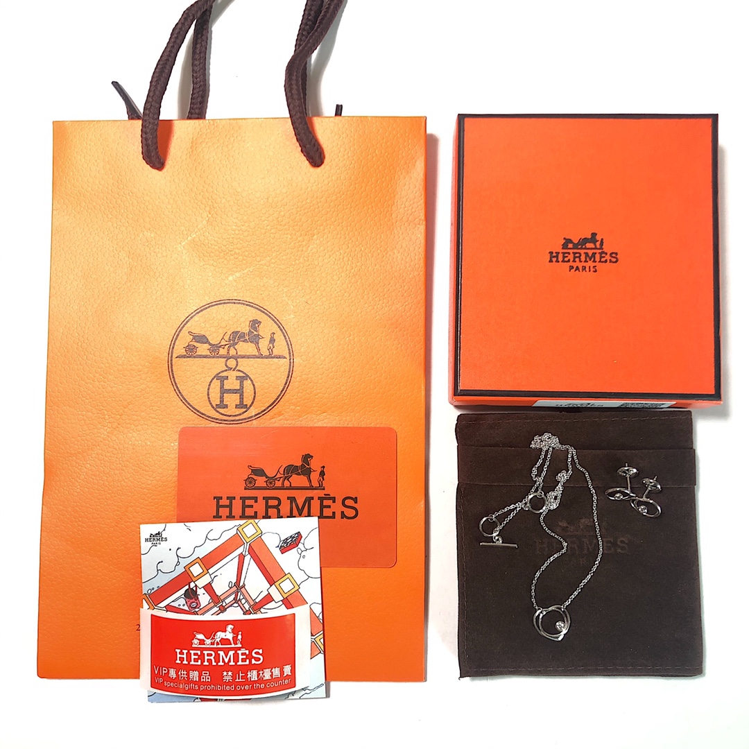 Hermes Vertige Cœur necklace and earrings （H119311B-00ST）