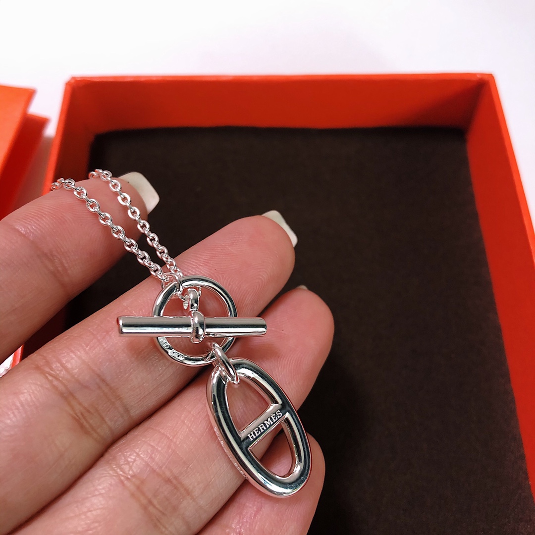 Hermes Chaine D'ancre Necklace "Silver"（H104141B-00）