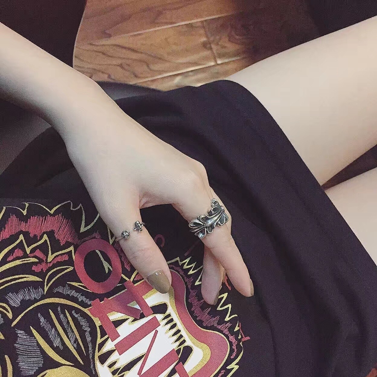 CHROME HEARTS Open Strength Skull Bar Ring（CHROME HEARTS 275）