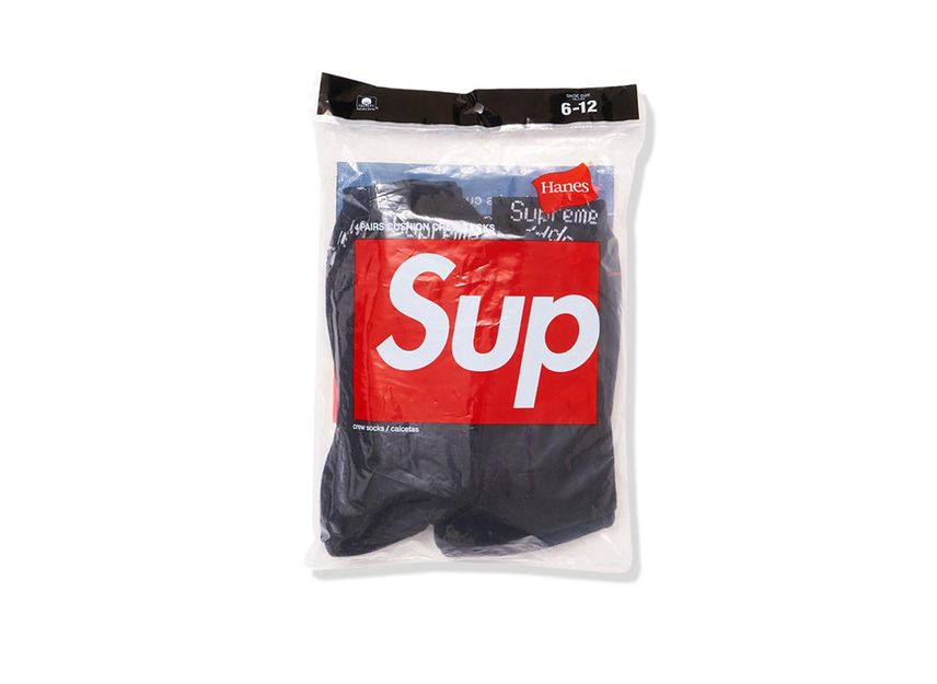 Supreme / Hanes Crew Socks (4 Pack) （SUP-SS21-068）