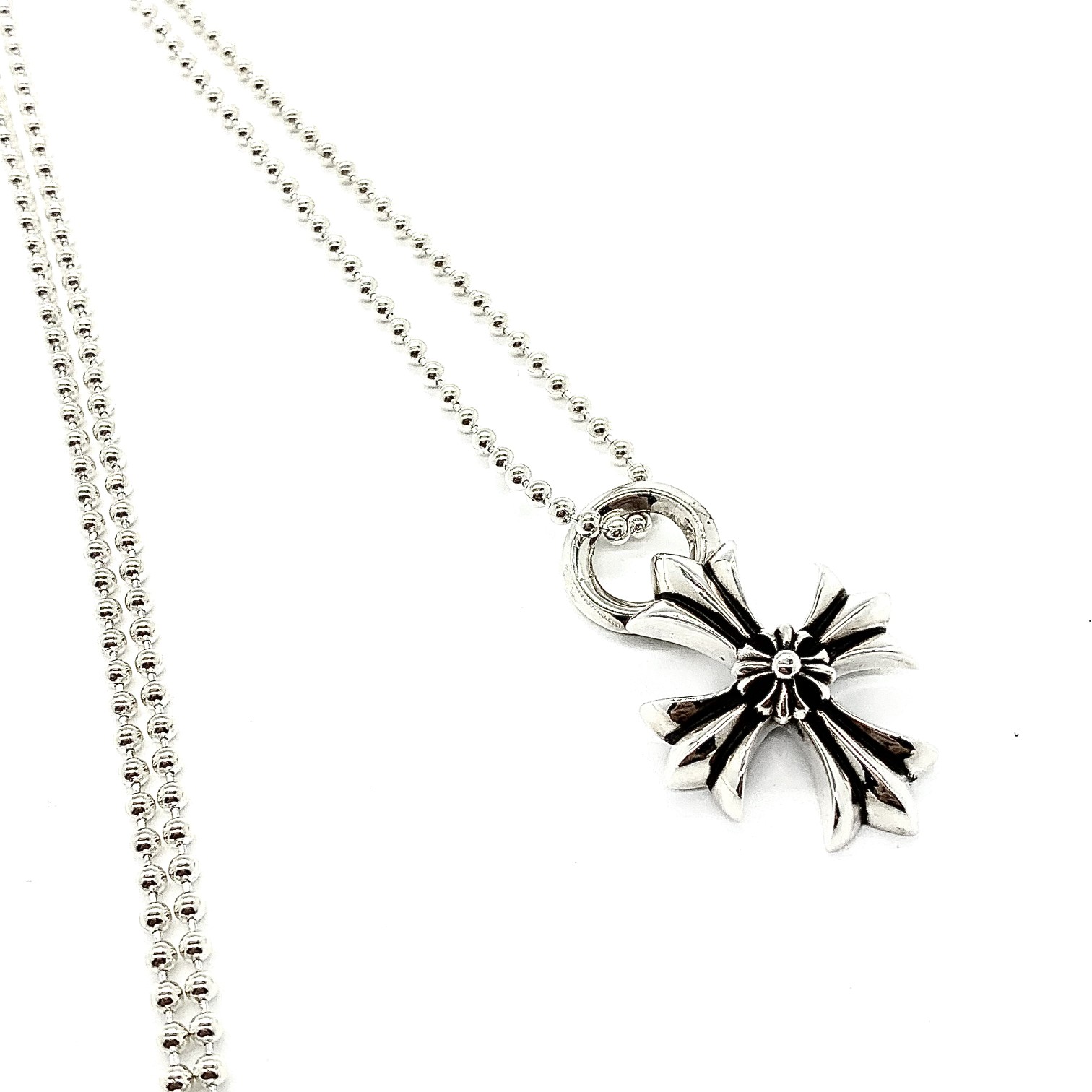 CHROME HEARTS Double Cross Flower Necklace（CHROME HEARTS 255）