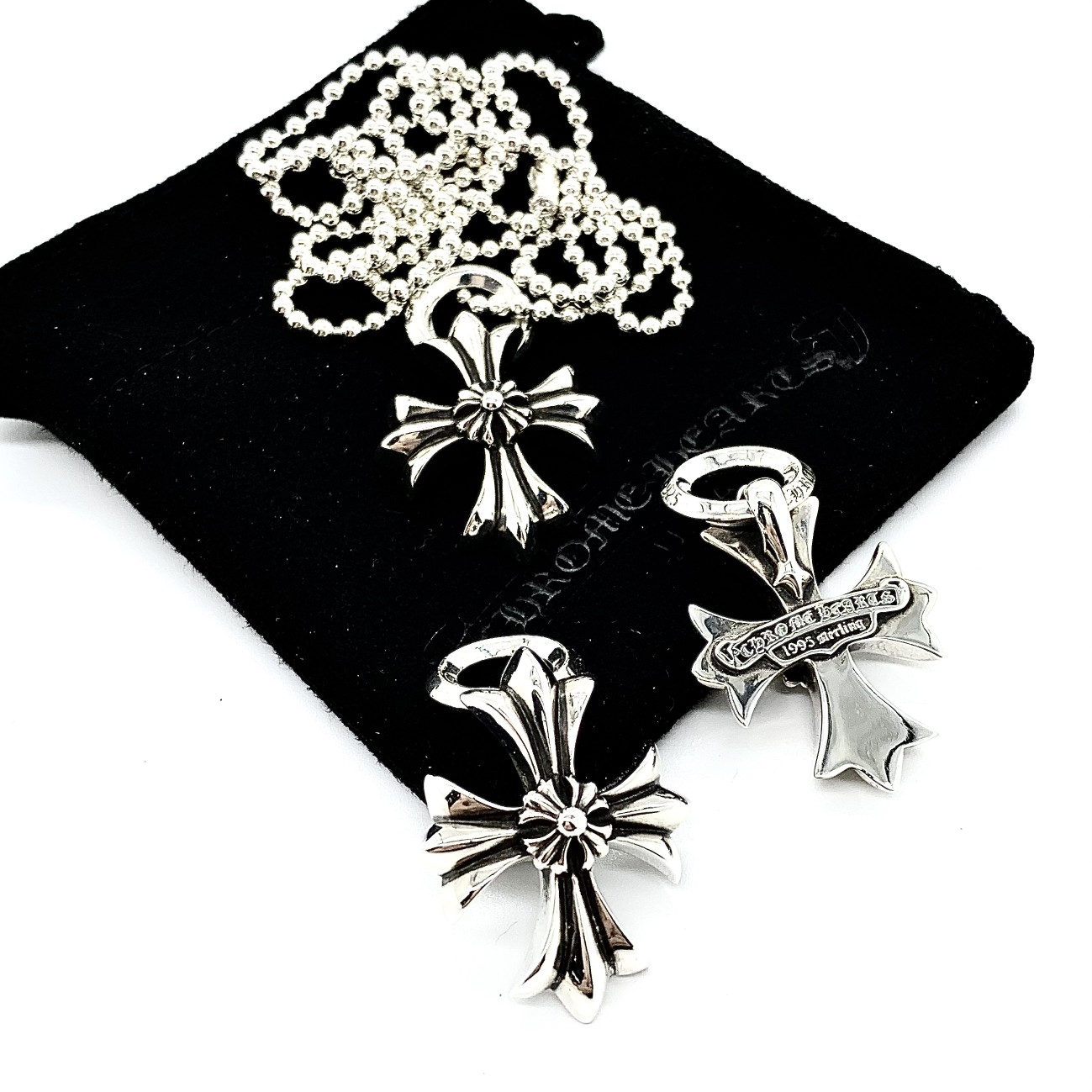 CHROME HEARTS Double Cross Flower Necklace（CHROME HEARTS 255）